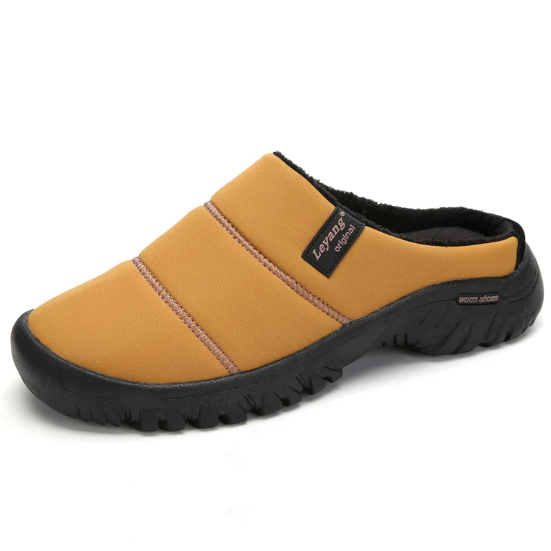 Домашние зимние тапочки Для мужчин теплая сланцы с нескользящей подошвой