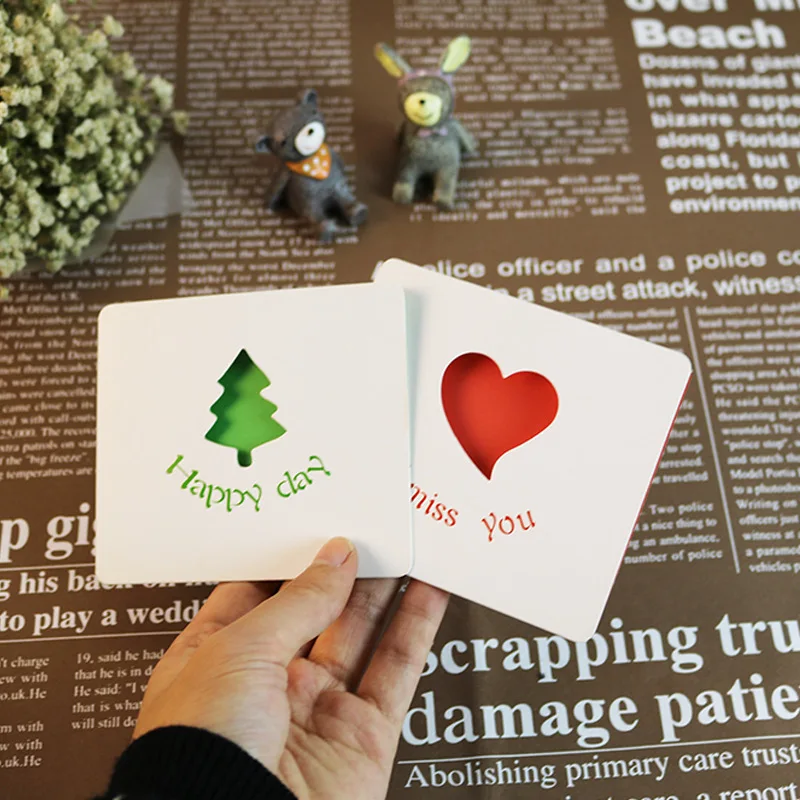 1 шт Новые поздравительные карты с конвертом полые открытки на день рождения