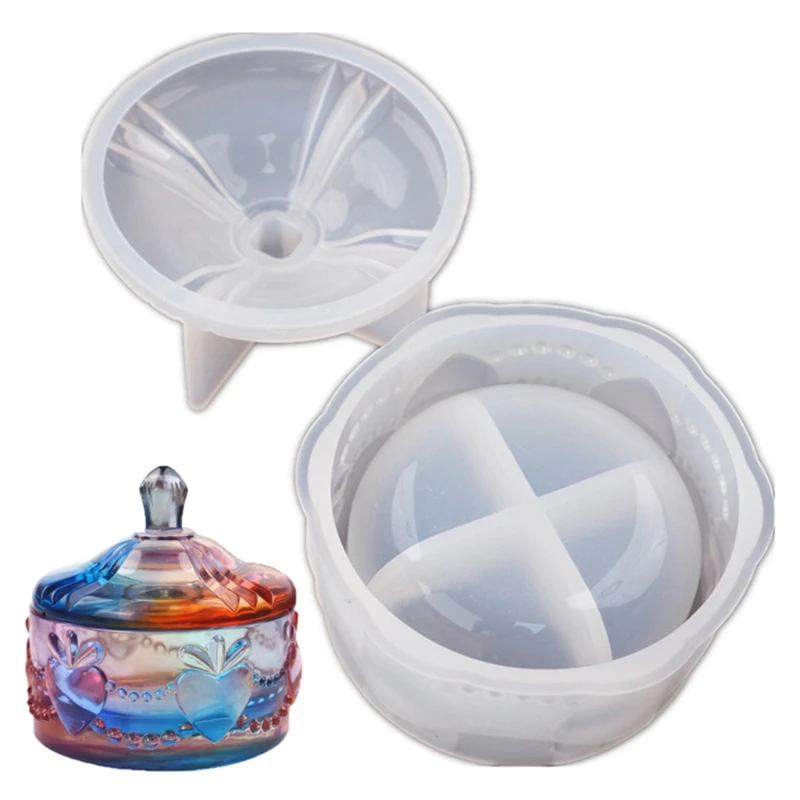 

Box Resin Mold With Lids Diy Jewelry Jar Silicone Mold 3d Trinket Storage Jar