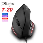 Вертикальная игровая мышь ZELOTES, Регулируемая эргономичная USB Проводная оптическая геймерская мышь 3200 DPI для Mac, ноутбука, ПК, компьютера