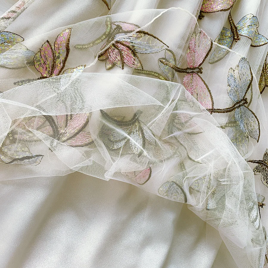 Роскошные юбки из тюля с вышивкой в виде стрекозы блестками новинка 2020 женские