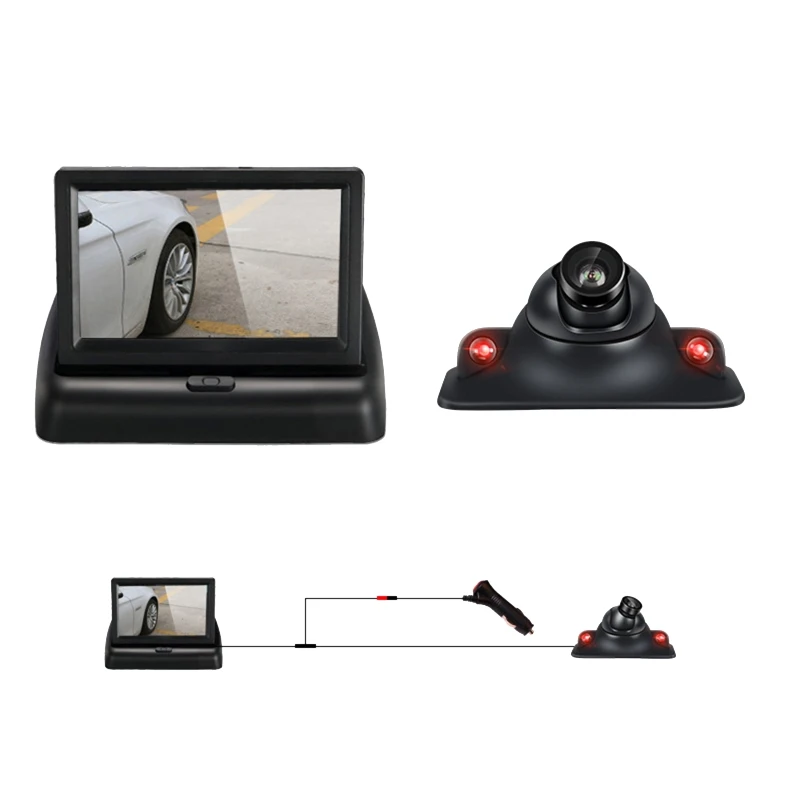 

IP67 Waterproof Dustproof LED Night Vision Car Backup Camera 170 Wide Angle Rearview Vehicle License Plate Cam Support