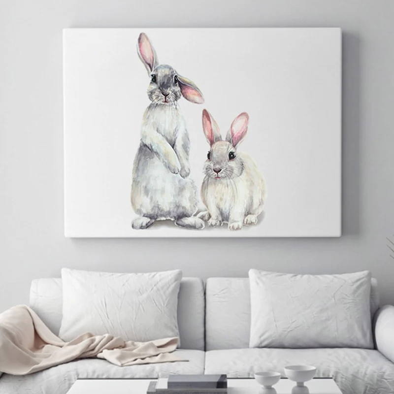 

Cute Bunny Wall Sticker Rabbits PVC Removable Wall paper Decals for Easter Home Living Room Party Childreen's Room Decoration