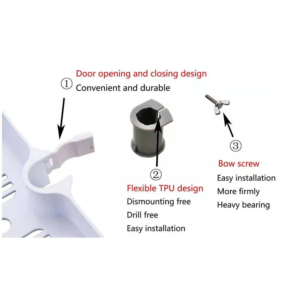

Shower Rail Soap Dish Holder Bathroom Portable Tool-Free Soap Tray 22mm 24mm 25mm For Multi-Function Rack Storage Rack Tray