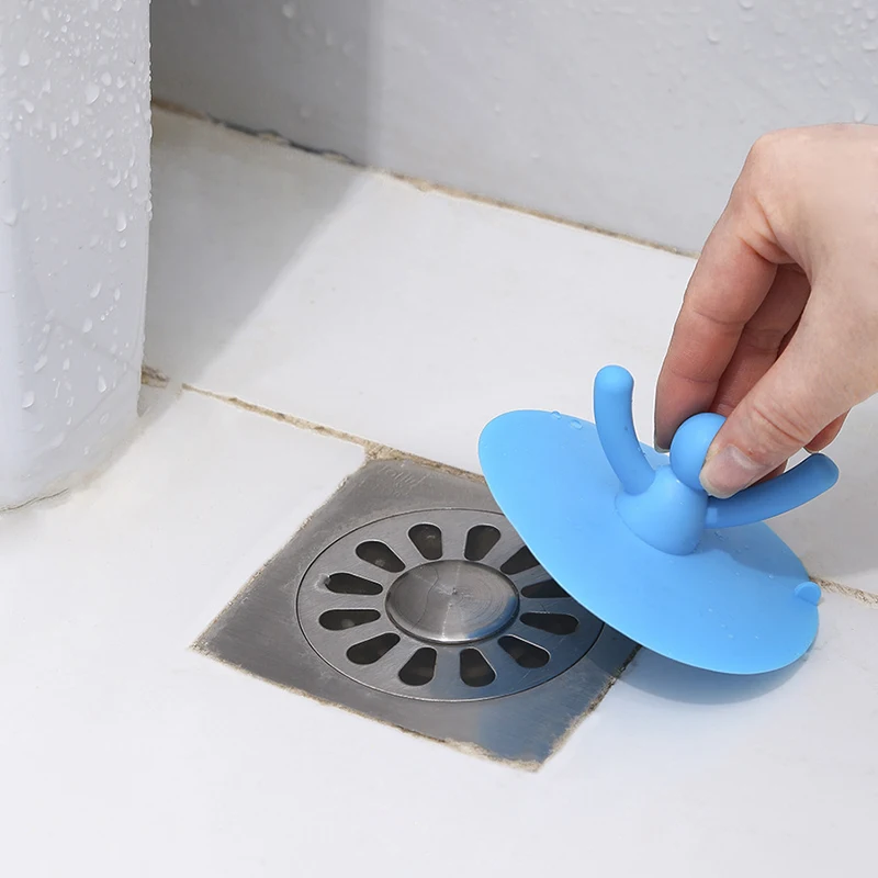 

Shower Drain Stopper Plug Cartoon People Silicone Bathtub Cover Hair Catchers for Floor Laundry Kitchen Bathroom THJ99