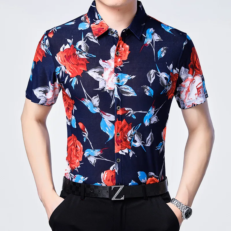 

Женская рубашка с коротким рукавом, летняя мягкая удобная Роскошная рубашка с 3D-принтом красных цветов