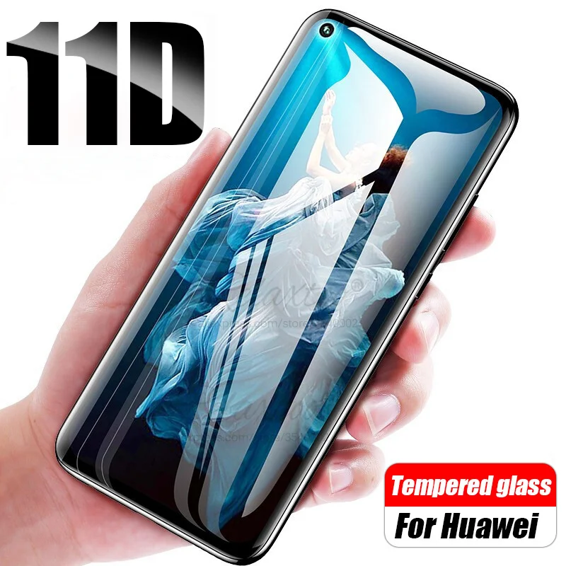 Закаленное стекло 11D с полным покрытием для Huawei P30 Lite P20 Pro защитная пленка экрана