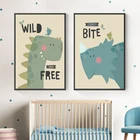 Плакат с драконом и мультяшными животными, Настенная картина для детской комнаты, Картина на холсте в скандинавском стиле, украшение для детской комнаты, спальни