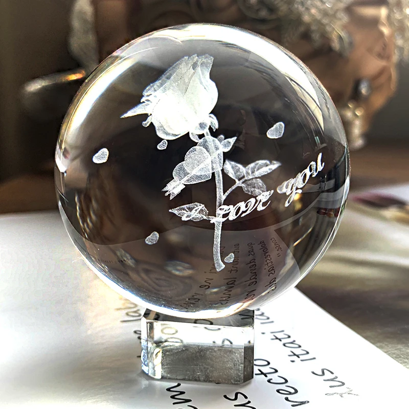 H &amp D 9 видов стилей 60 мм Хрустальный шар с подставкой 3D лазерная гравировка