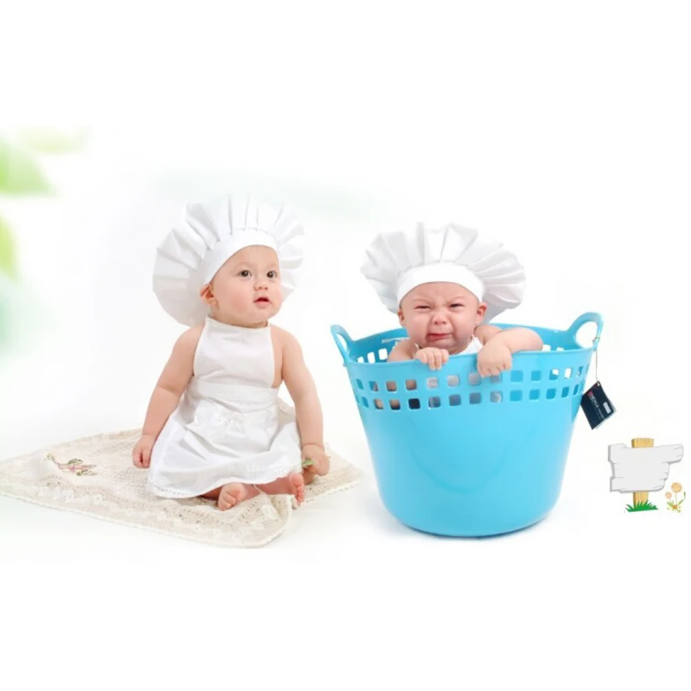 

Baby Chef Apron Hat for Kids Costumes Chef Baby Cook Costume Newborn Photography Prop Newborn Hat Apron