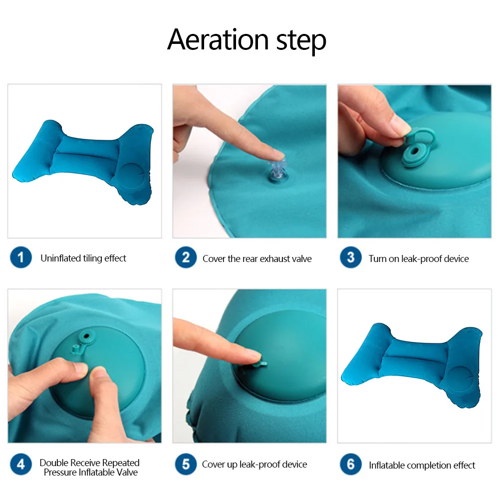 Надувная дорожная подушка мягкая ткань с флокированием для автомобиля самолета