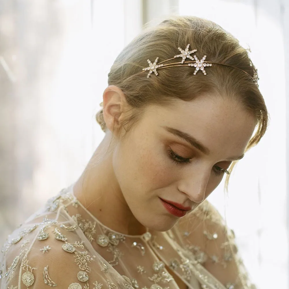 Женский свадебный ободок со стразами Stonefans тиара звездами стразы вечерние