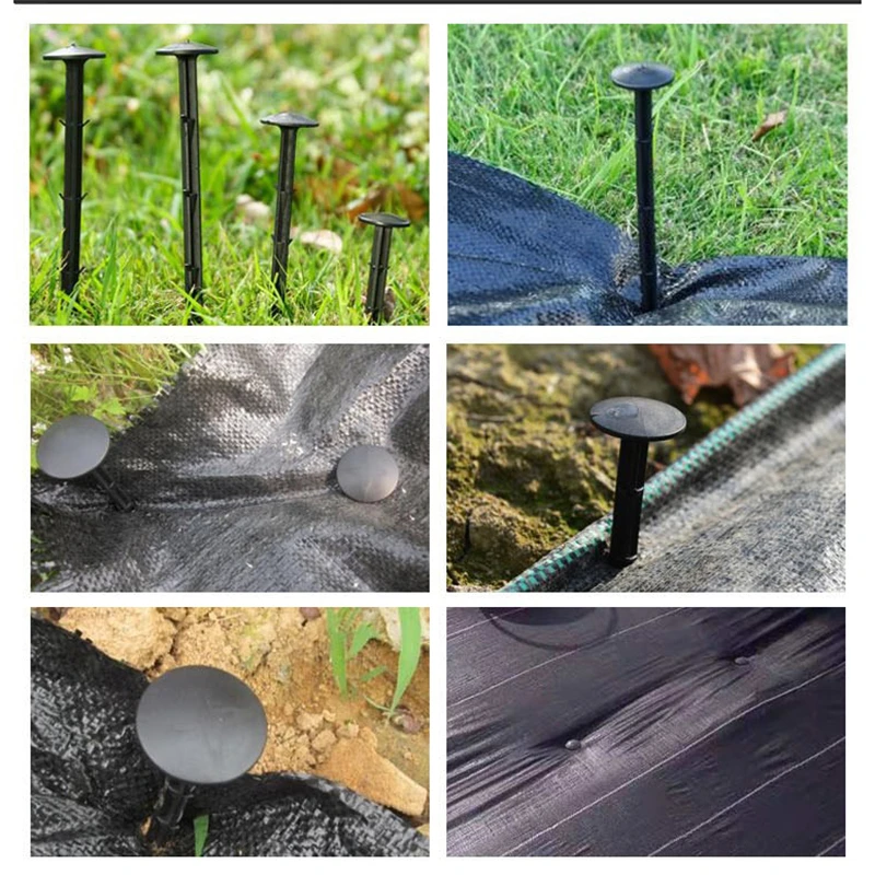 

100pcs Garden Ground Nail PP Mulch Fix Tools Greenhouse Film Weed Prevention Ground Cloth Sunshade Fly Net Plastic Fixed Pegs