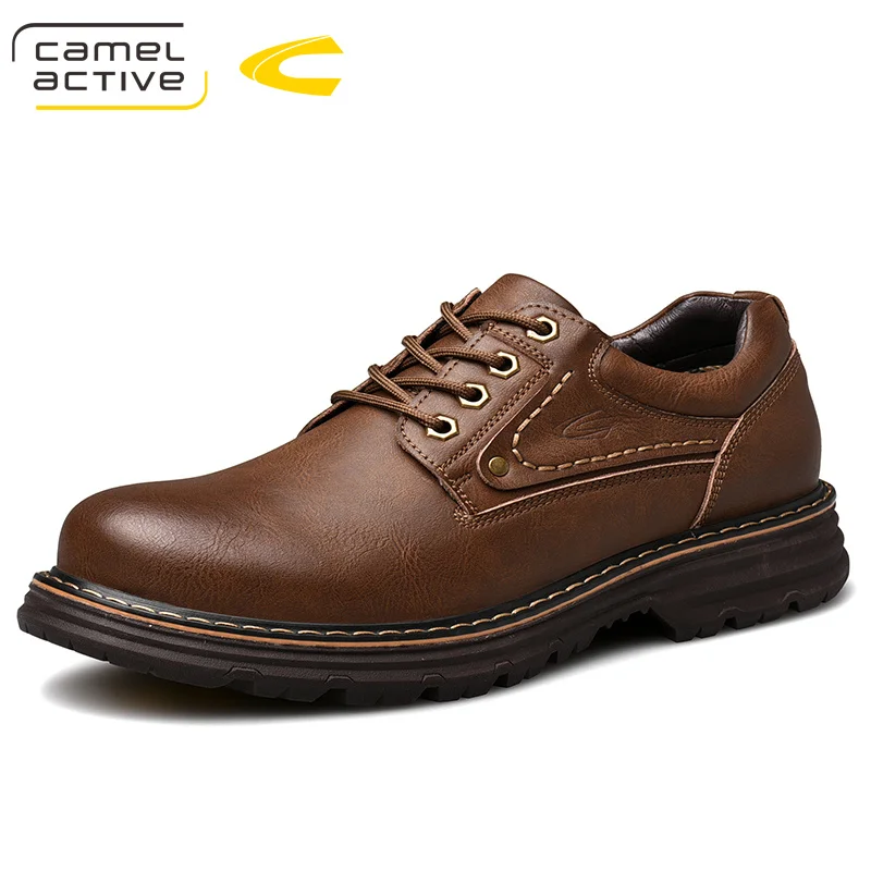 Мужские повседневные туфли Camel Active коричневые деловые из натуральной кожи мягкие
