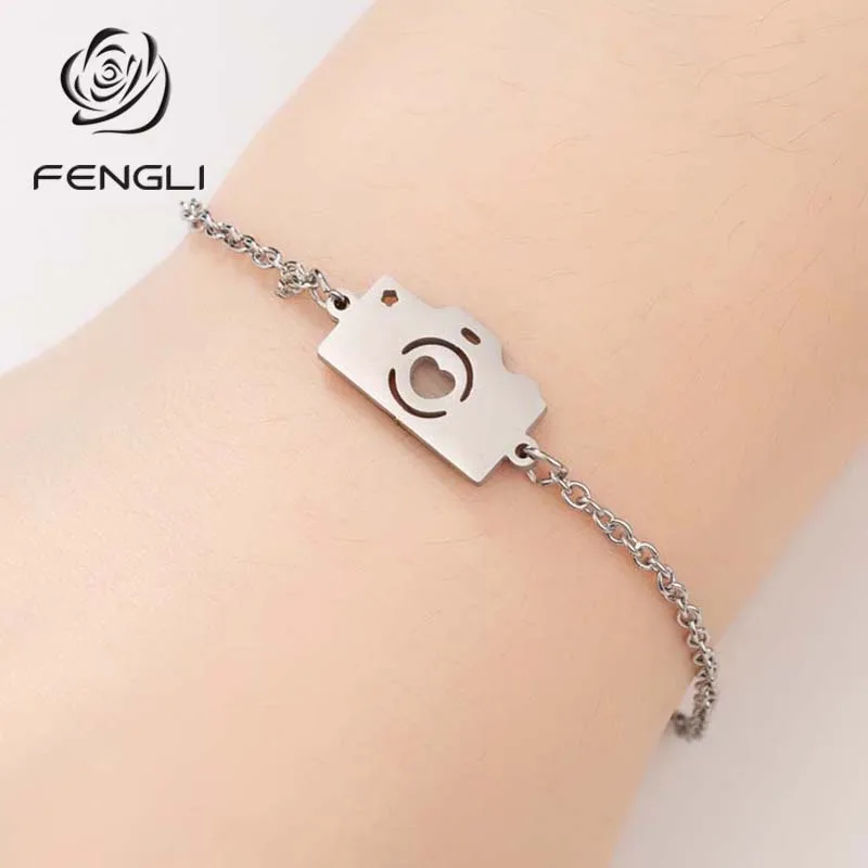 FENGLI камера фотографа браслет для женщин мужчин звено Цепи креативные SLR браслеты