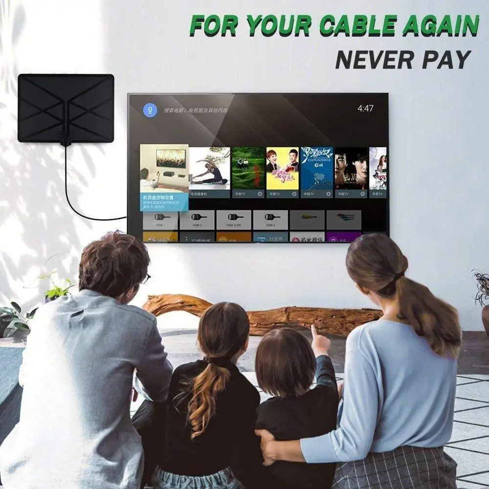 Цифровая антенна HDTV с усилителем радиус сигнала Surf Fox HD мини со спутниковой