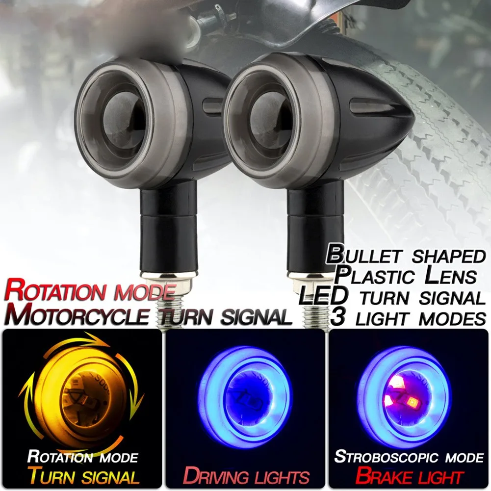 

Blue LED Turn Signal Light Dustproof Flowing Flashing For Harley HONDA