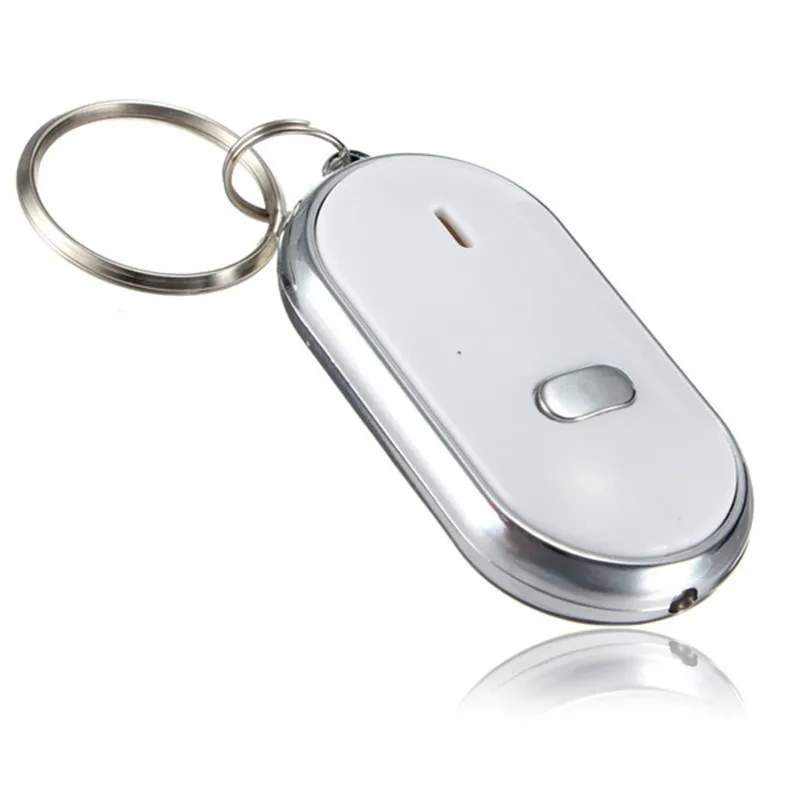 

1PCs LED Light Torch Remote Sound Control Lost Key Finder Locator Locator Keychain Keyring With Whistle Claps