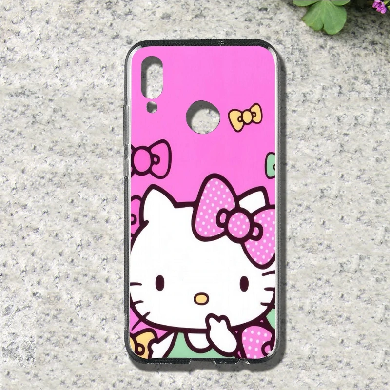 Розовый Чехол для телефона hello kitty чехол для Huawei P7 P8 lite P9 lite mini P10 Plus P20 Lite P30 Pro мягкий чехол из ТПУ - Цвет: Розовый