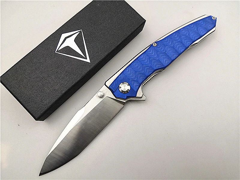 Blue Складной нож Kesiwo KH06 черный-Акула D2 лезвие G10 Ручка Качество Открытый/Кемпинг/Тактический/выживания Нож EDC охотничий ручной инструмент - Цвет: Blue