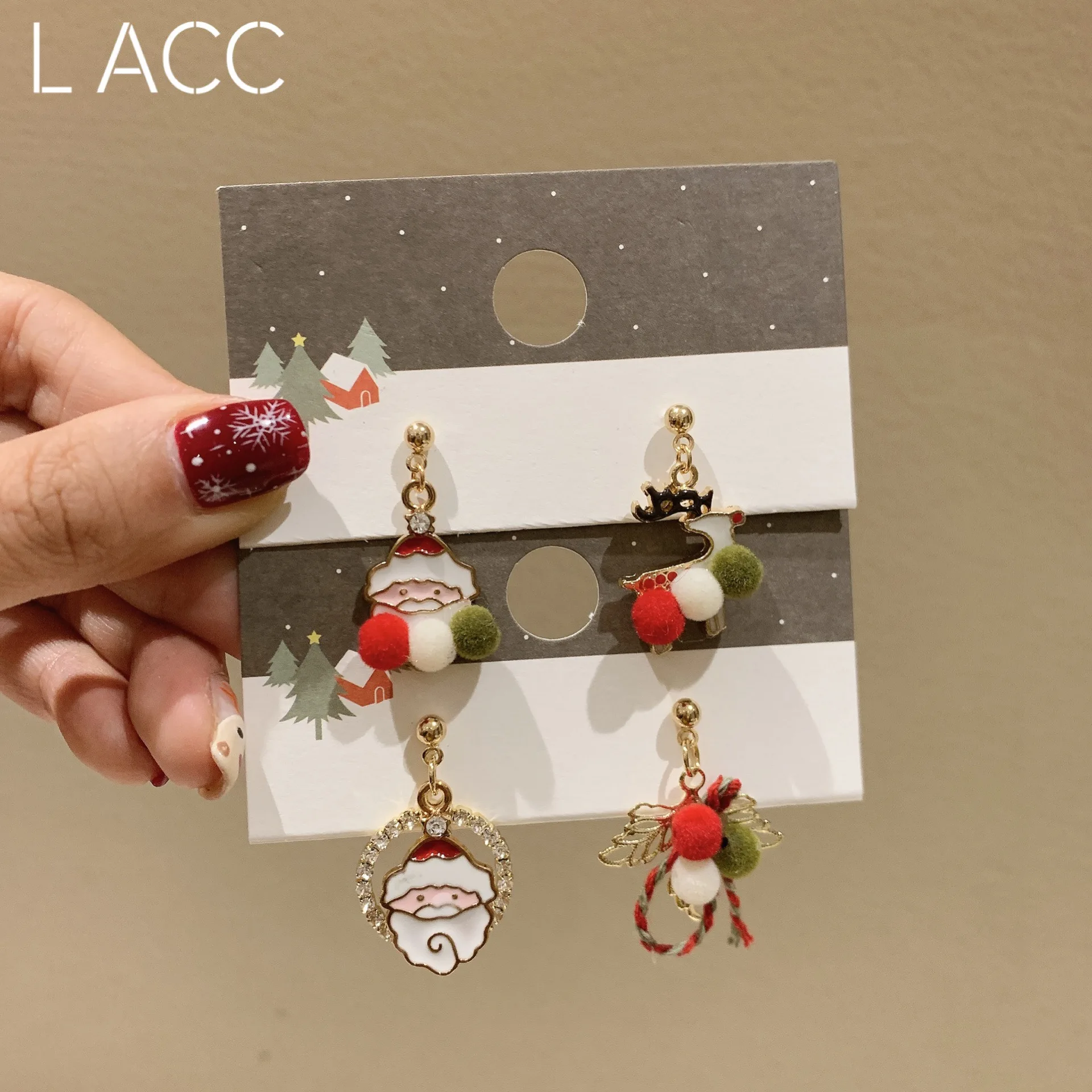 Корейские рождественские подарки Dongdaemun маленькие индивидуальные серьги с