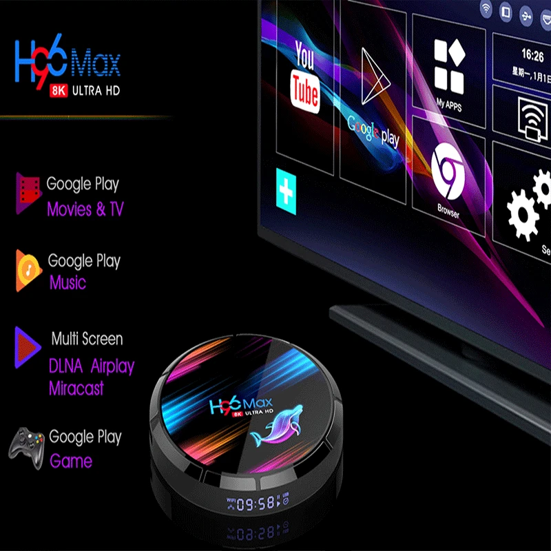 ТВ-приставка H96 MAX X3 на Android 9 0 4 ГБ DDR3 32-128 S905X3 H.265 8K смарт-ТВ-приставка Google Store Netflix