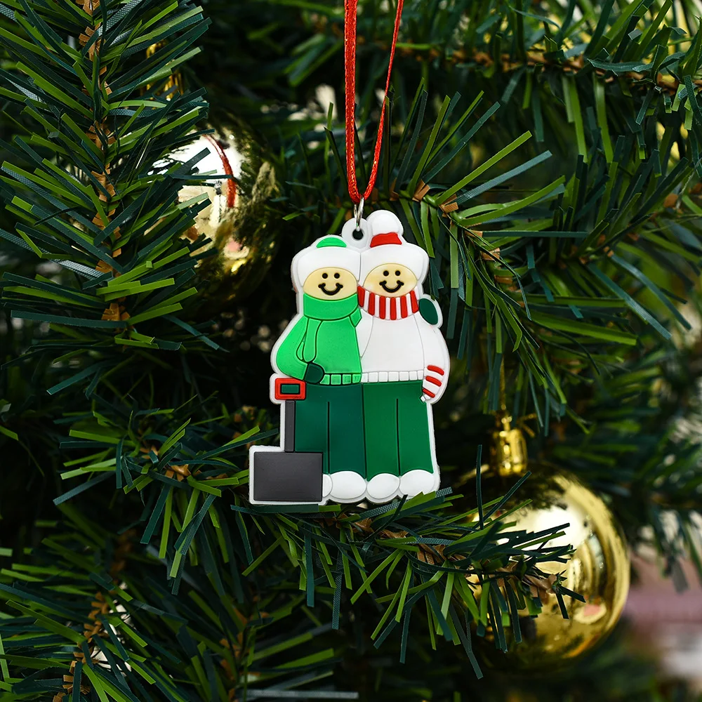 2021 Рождественская елочная подвеска Family DIY Name Улыбающийся Санта на санях Оптовые поставки с доставкой.