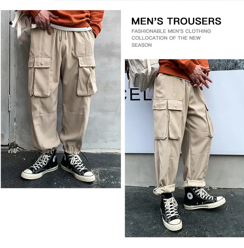 

Brand new all-match casual overalls men's handsome fall-feeling casual pants ins wind casual big pocket sports pants