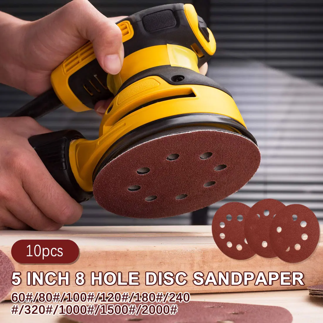 

10 pieces of 125 mm Sand Disc hook and loop sandpaper sandpaper Sandpaper 8 hole sander polishing Polishing sheet