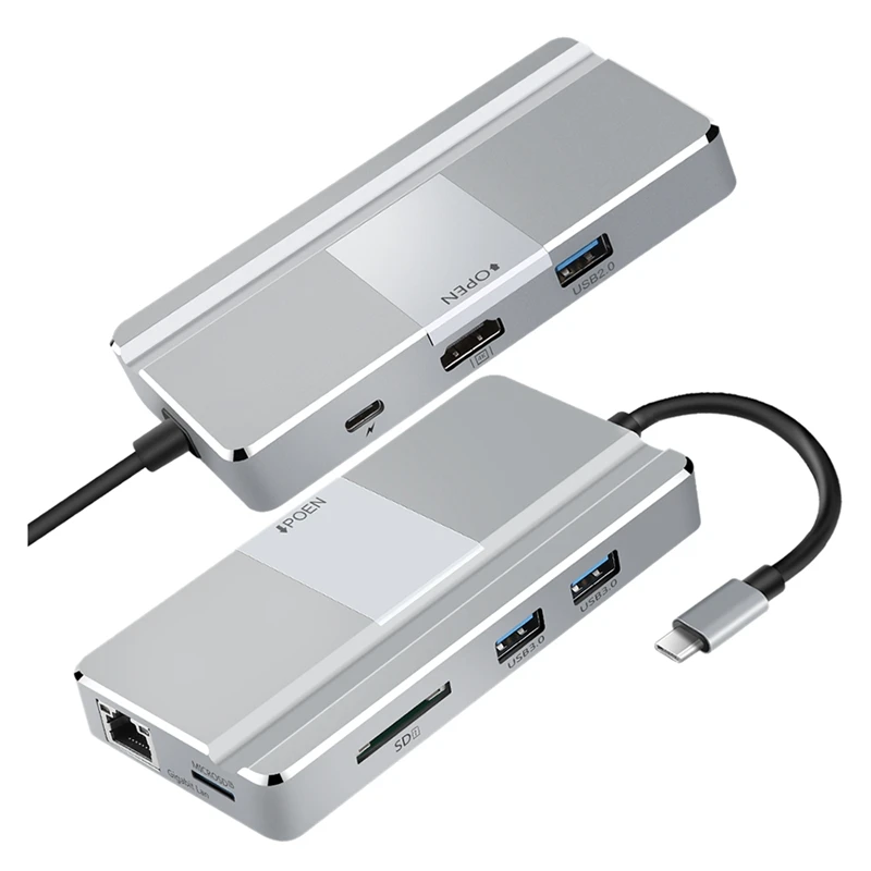 8 в 1 док станция USB 3 0 HDMI SD устройство для считывания с tf карт адаптером PD зарядная