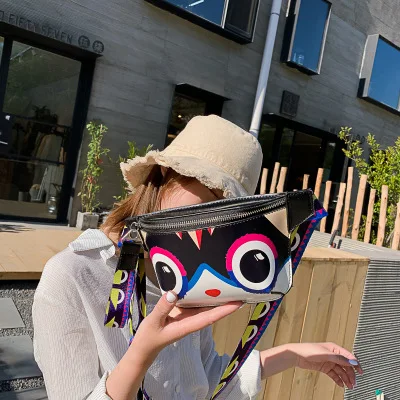 2019 модная женская поясная сумка из искусственной кожи нагрудная с граффити