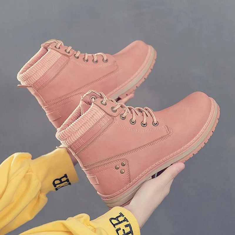 Женские ботинки однотонные Ботинки Martin большого размера женские кожаные на