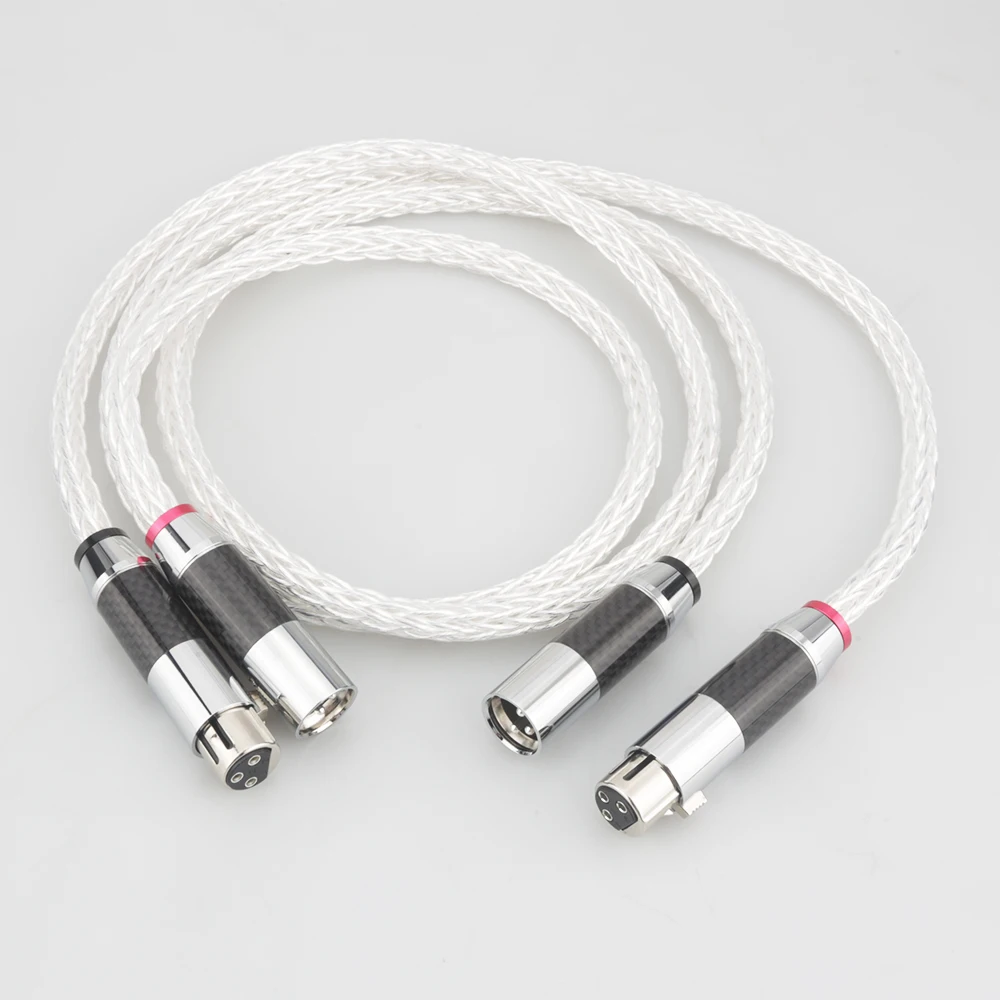 Hi End 8AG посеребренный OCC 16 жил аудио кабель с углеродным волокном 3Pin XLR