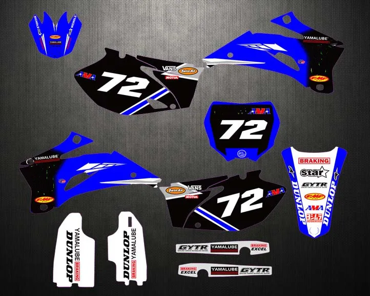 Бесплатные пользовательские наклейки 3M графические наборы для YAMAHA WRF250 WR250F 2007 2008
