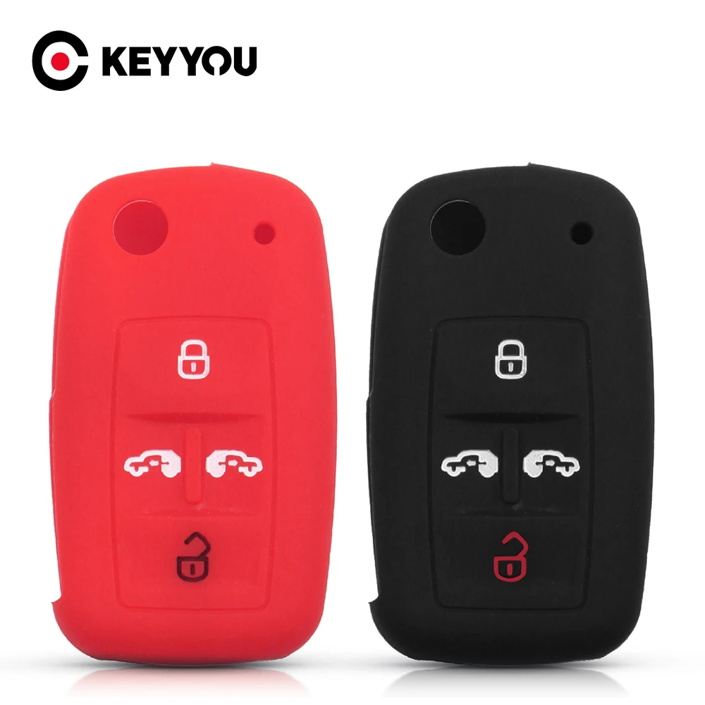 

Силиконовый мягкий гелевый резиновый чехол KEYYOU, полный защитный чехол, чехол для VW Volkswagen agan Multivan T5 Sharan Caravelle с 4 кнопками
