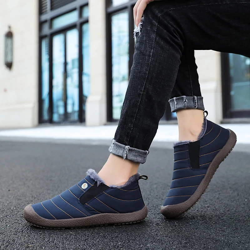 Брендовые мужские ботильоны зимние ботинки унисекс парные с плюшевой подкладкой