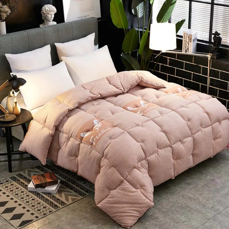 

High Grade Warm Duvet Winter Down Velvet Quilt Thickened Comforter King Queen Twin Size Print Quilts Weighted Blanket Comforters