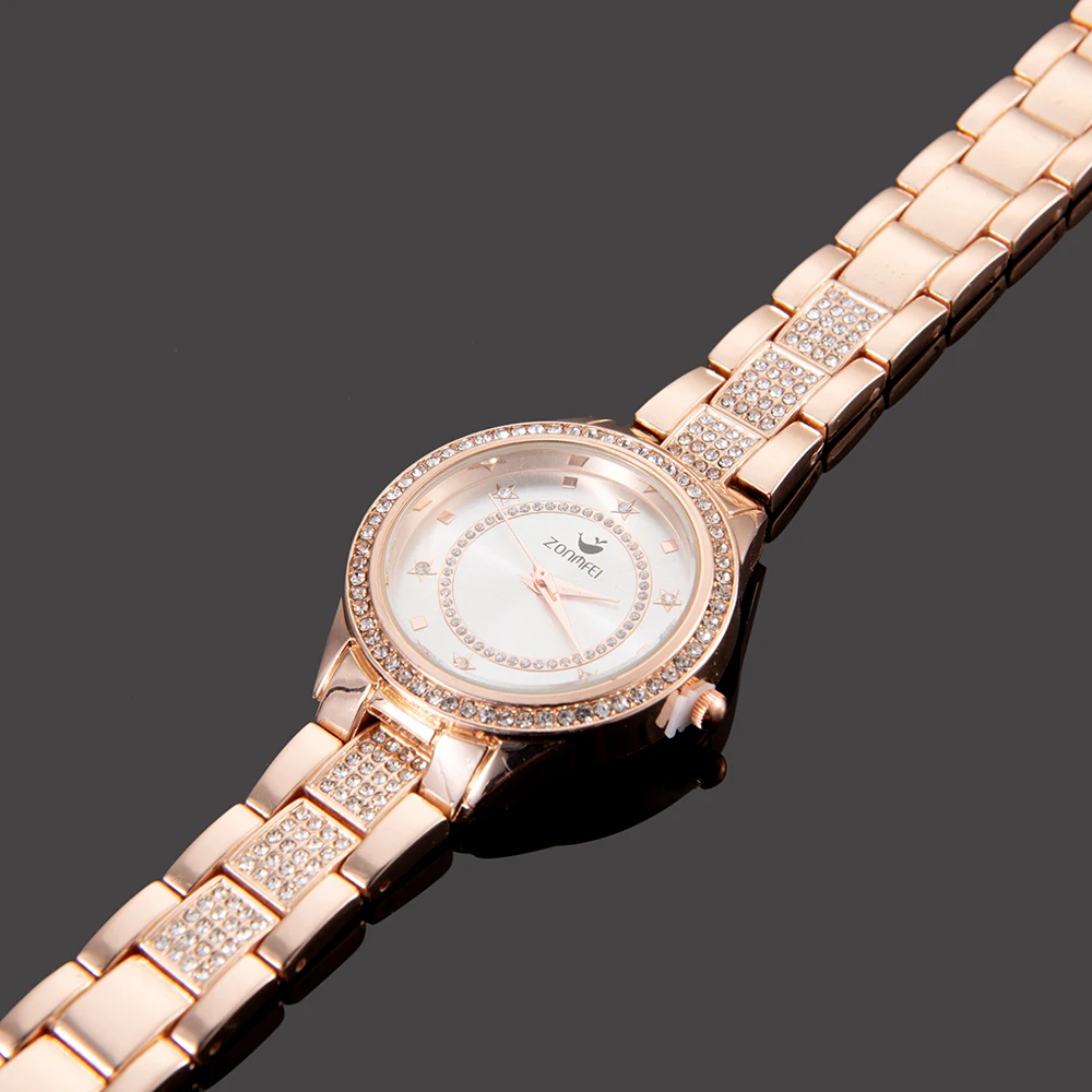 

3Pcs/Set Watches Gift Box Set Women Luxury Fashion Quartz watches and Bracelet/Necklace 316L Stainless steel Ladies Dress Watch