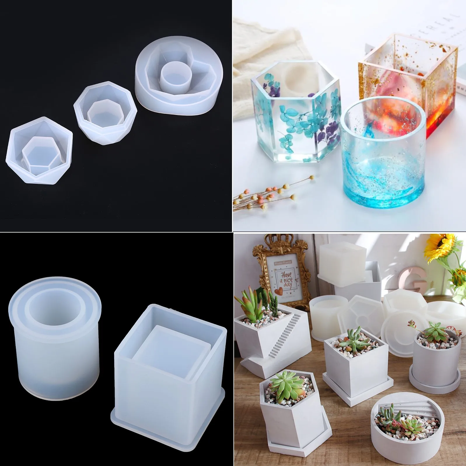 

Concrete Molds Flowerpot Mold Silicone Mold Dried Flower Resin Decorative Craft Diy Storage Pen Holder Epoxy Resin Mold 1PC