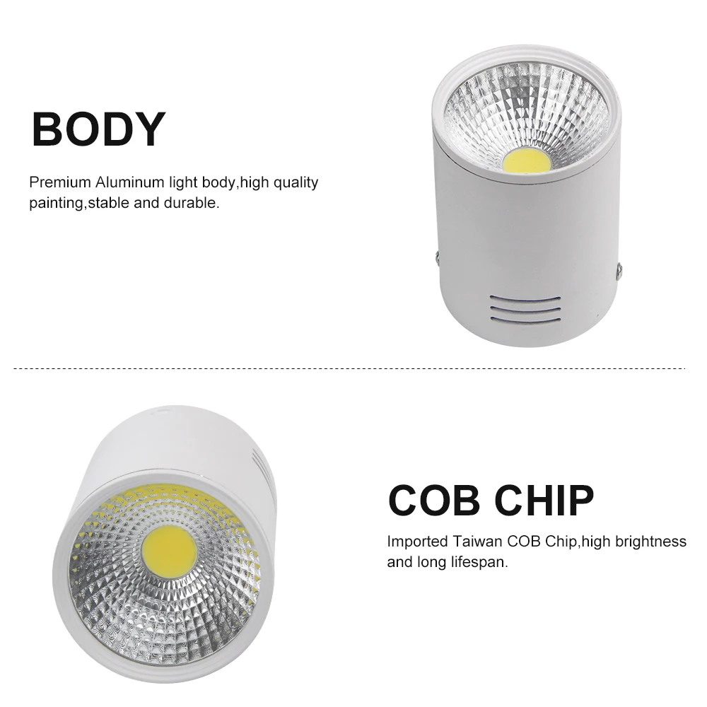 Epistar LED Chip-on-board светильник 7 Вт/10 Вт теплый белый поверхностный монтируемый AC110V-220V