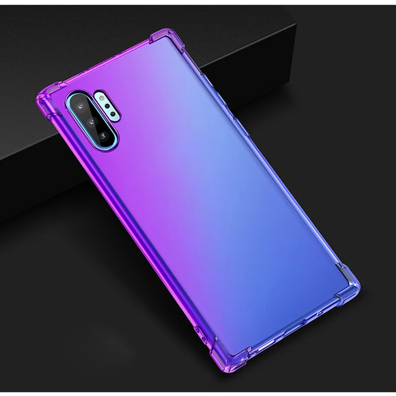 10 шт градиентный силиконовый чехол для samsung Galaxy Note + plus/Note 9/Note 8 s tpu противоударный