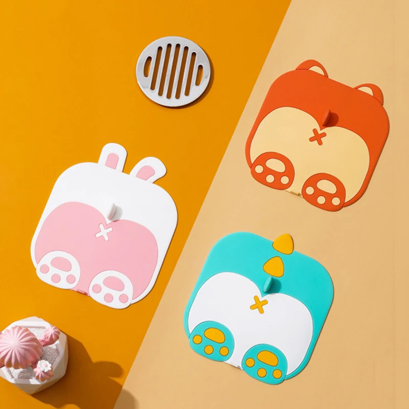 

Милый мультфильм Пол Слива крышка многофункциональный герметичный сливной фильтр ветрозащитный экран практичный канализационный Outfall акс...