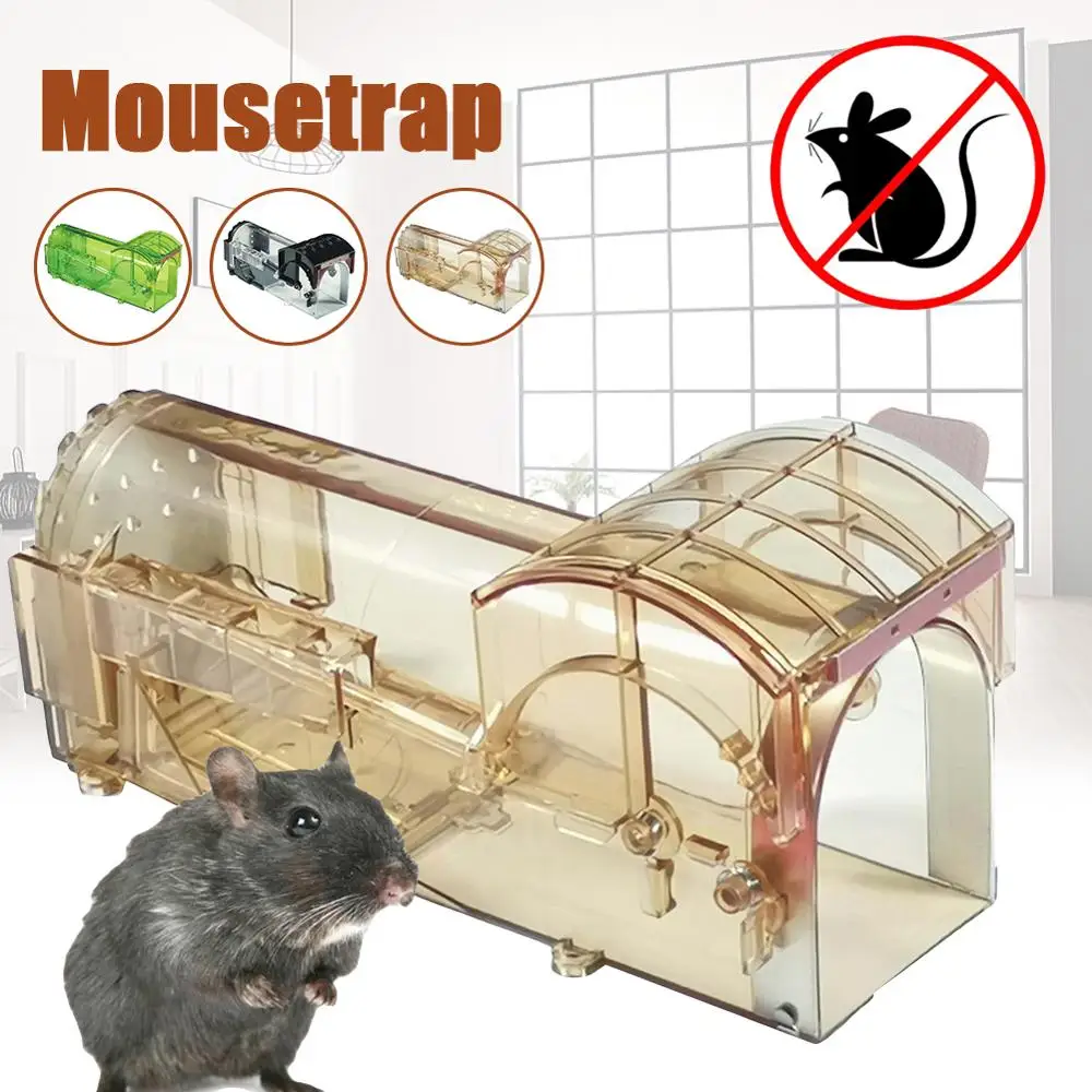 

Nontoxic Reusable Mice Mousetrap Pest Reject Flooding Rodent Rat Cage Trap Humane Clear Plastic Indoor Outdoor Pest Control