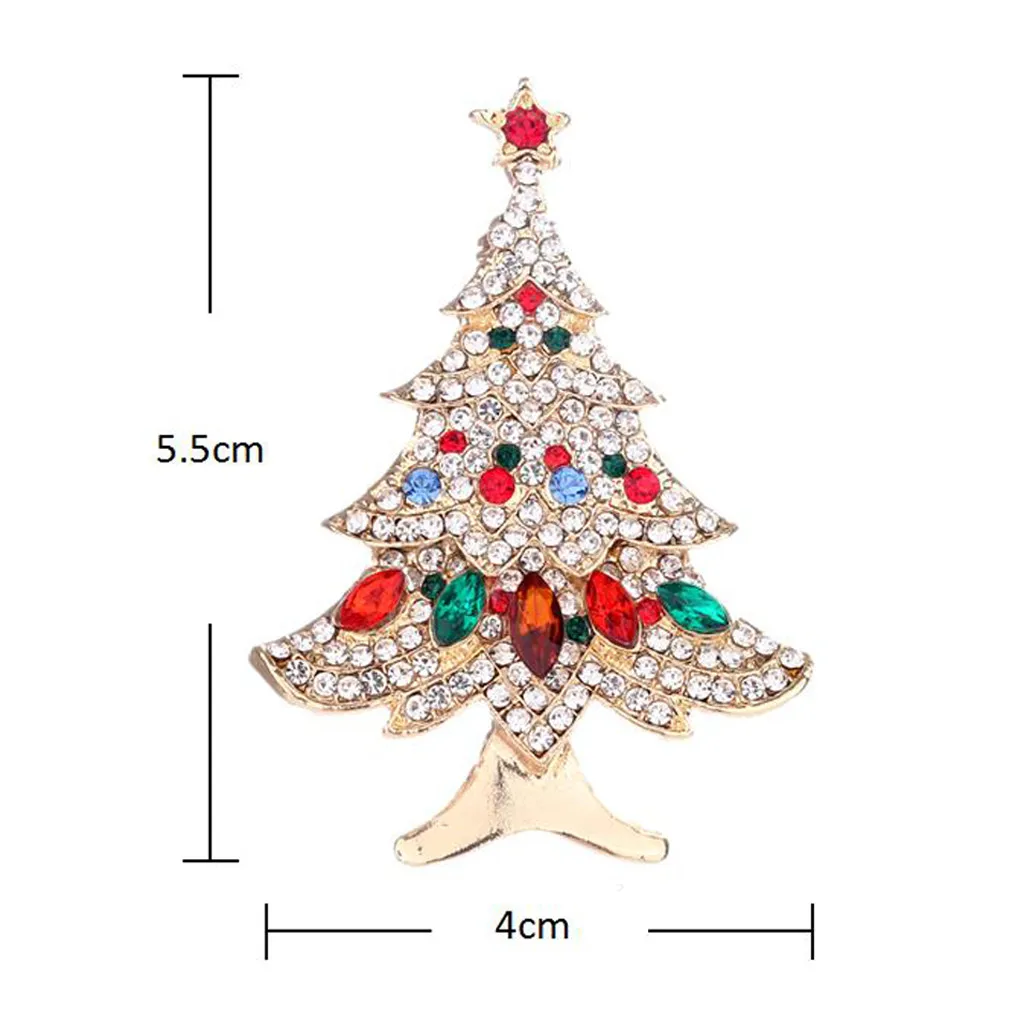 Christmas Tree Brooches For Women fall scarf buckle Clip Rhinestone Brooch Gift Wedding Party Jewelry Accessories#0102 | Украшения и