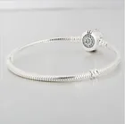 Браслет pandoradora из серебра 925 пробы со змеиной цепочкой, со сверкающей короной, с подвесками и бусинами, модные ювелирные украшения