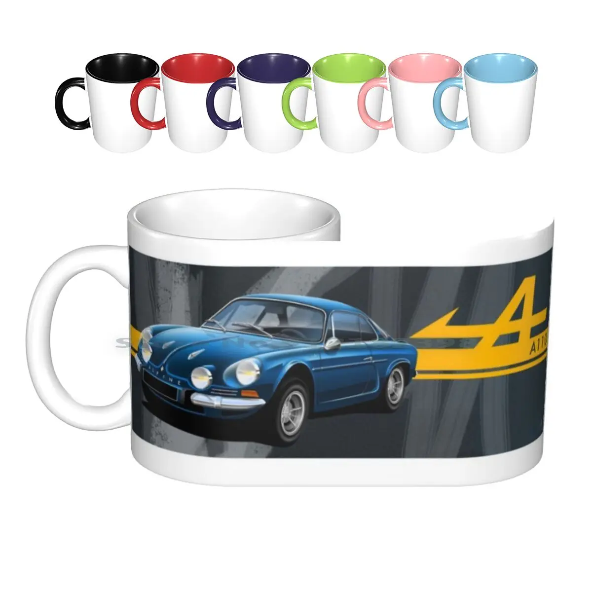 

Classic Alpine A110 Illustrated Mug Wrap Ceramic Mugs Coffee Cups Milk Tea Mug Classic Alpine Cars R Alpine A110 1960s Car