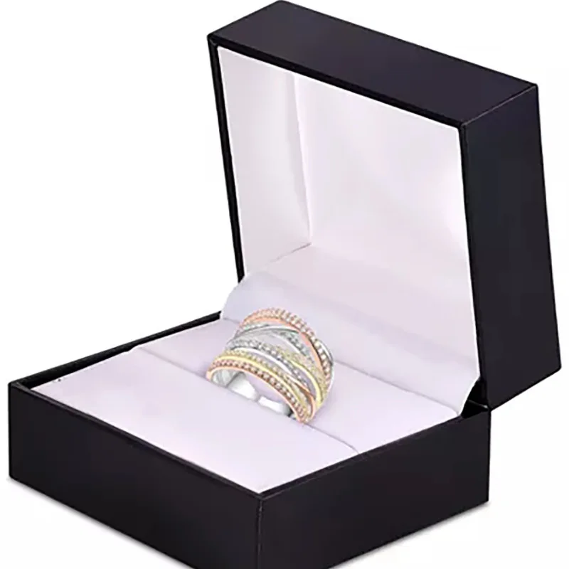 Тренд 2021 года трехцветные Позолоченные Геометрические линии фотокольца для