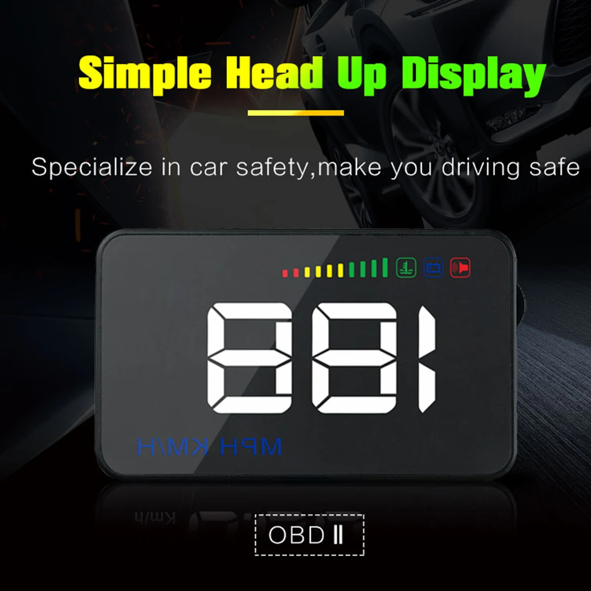 

A500 HUD Head Up Display Car Overspeed Alarm Water Temperature Alarm Digital Speedometer Windscreen Projector