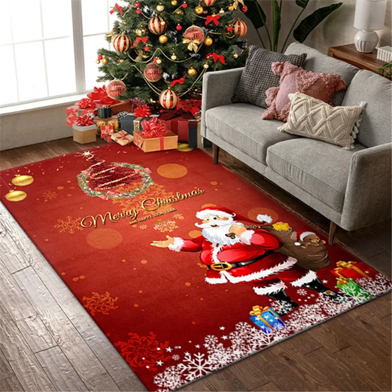 new christmas carpet 80120cm santa claus living room floor mat cartoon mat blanket home decor christmas gift 2022 new year free global shipping