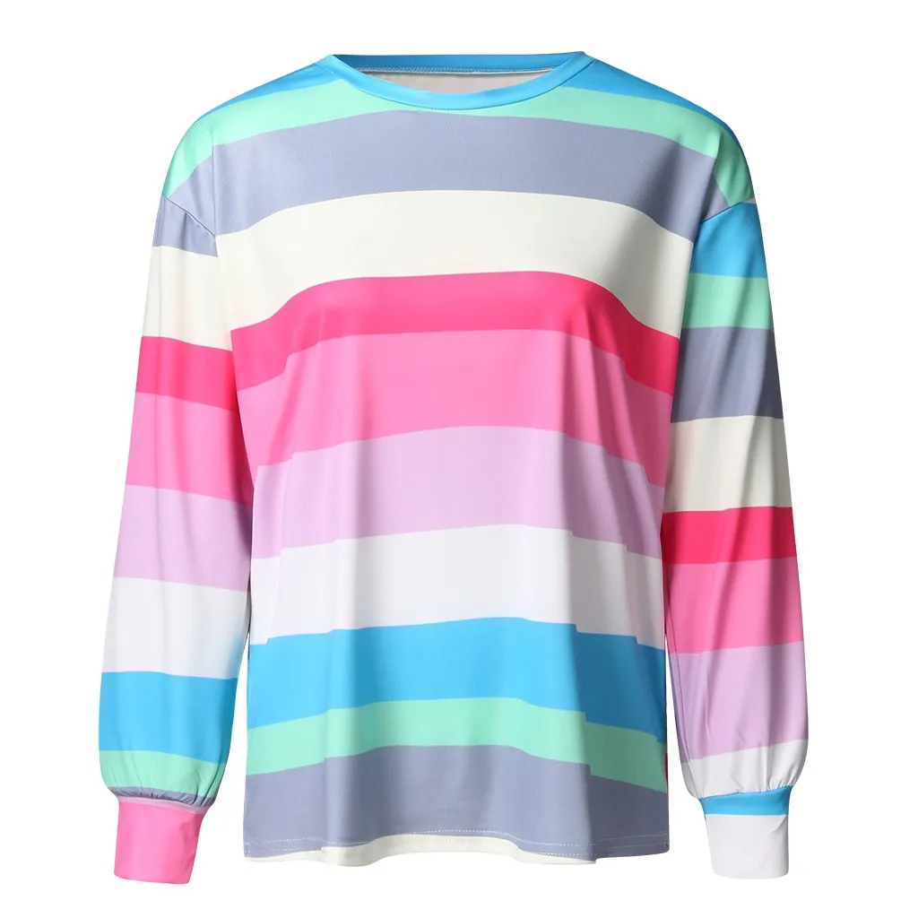 Женская зимняя футболка в полоску с длинным рукавом | одежда